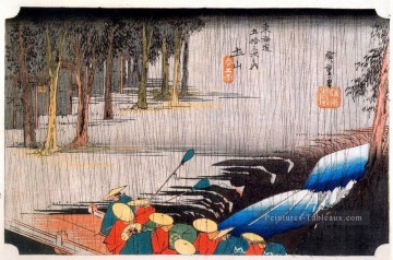 Tsuchi yama Utagawa Hiroshige ukiyoe Peinture à l'huile